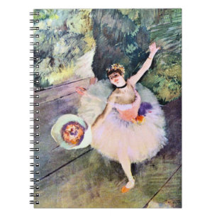 Caderno Espiral Dançarina de Edgar Degas com Buquê de Flores