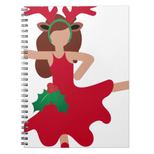 Caderno Espiral dançarina do xmas flamenco emoji