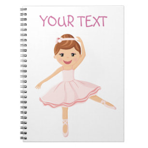 Caderno Espiral Dançarino da bailarina com cabelo marrom