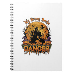 Caderno Espiral Dançarino da Vassoura Quebrada Casa Assombrada de