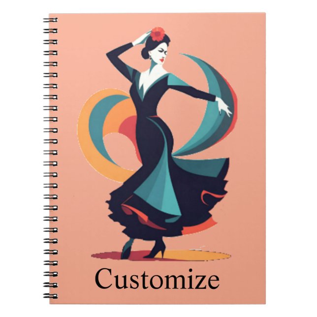 Caderno Espiral Dançarino do Flamenco Thunder_Cove (Frente)