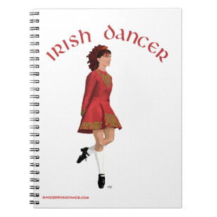 Caderno Espiral Dançarino Irlandês de Vermelho