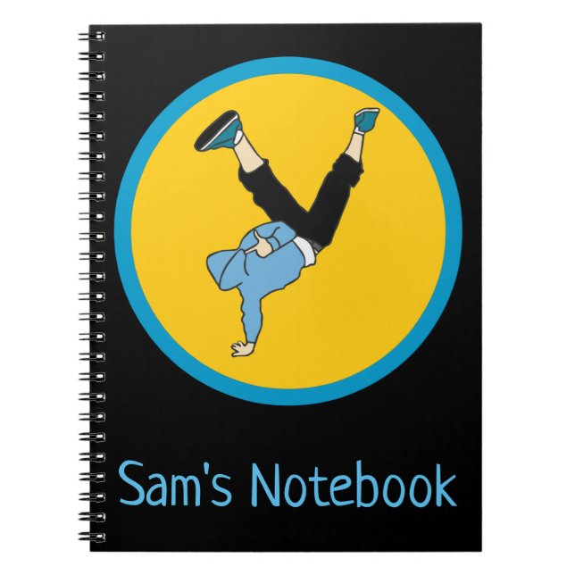 Caderno Espiral Dançarino moderno estilo da rua Hip Hop (Frente)