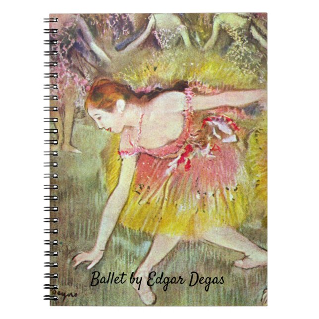 Caderno Espiral Dançarinos descendo por Edgar Degas, Balé Art (Frente)