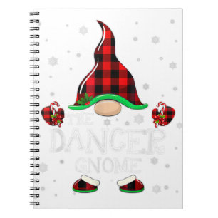Caderno Espiral Dancer Gnome Buffalo Plaid Matching Family Christm