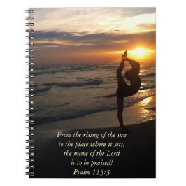 Caderno Espiral Dancer Silhouette na praia no notebook Sunset