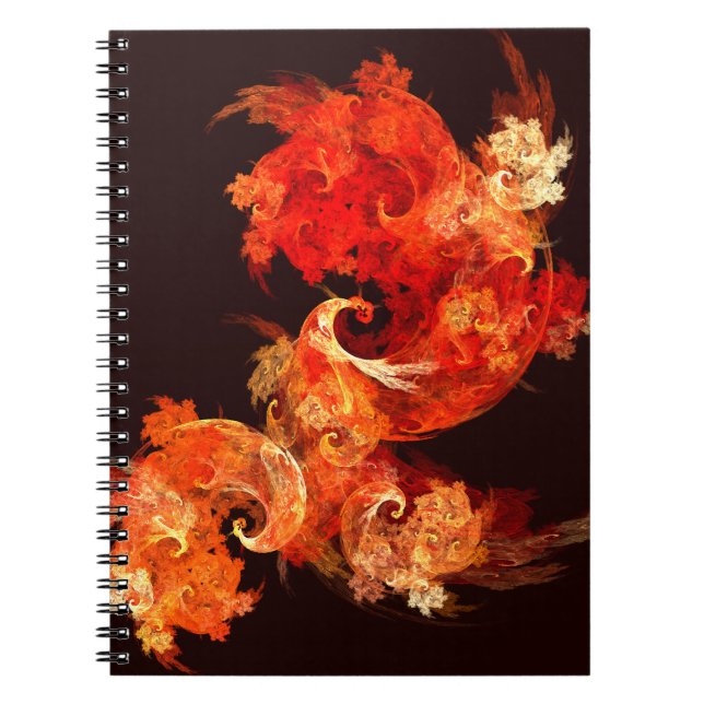 Caderno Espiral Dancing Firebirds Abstract Art Notebook (Frente)