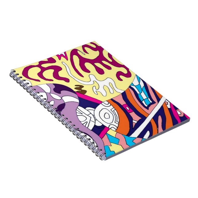 Caderno Espiral "Dancing Sky Reaching Hill" Abstrato Art (Lado Direito)
