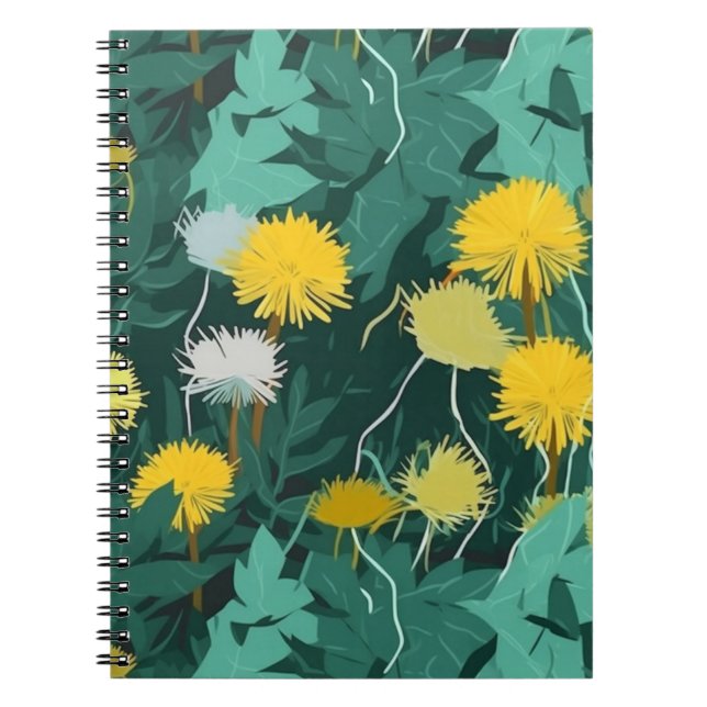 Caderno Espiral Dandeliões Amarelos de Verão (Frente)