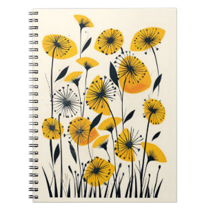 Caderno Espiral Dandelion wildflower field
