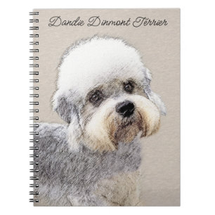 Caderno Espiral Dandie Dinmont Terrier Painting Original Dog Art