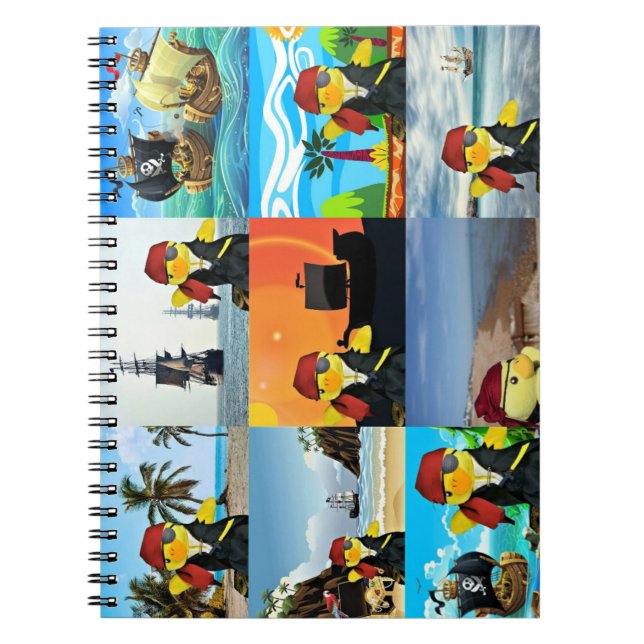 Caderno Espiral Danny Duck o notebook de colagem pirata (Frente)