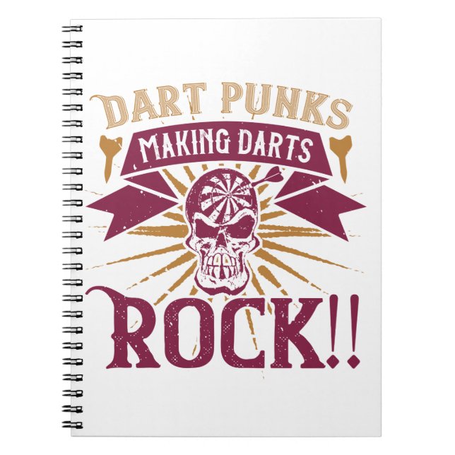 Caderno Espiral Dardos - Dart Punks Fazer Darts Rock! (Frente)