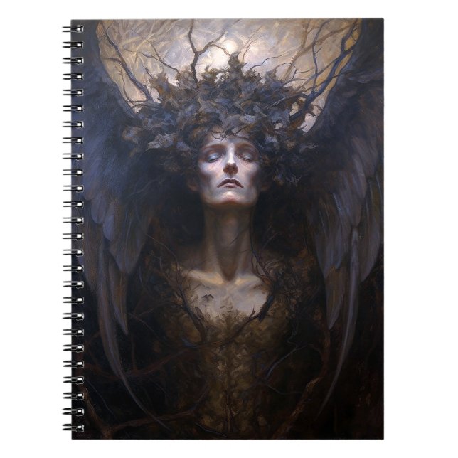Caderno Espiral Dark Angel Gothic Gótico Fantasy Art (Frente)