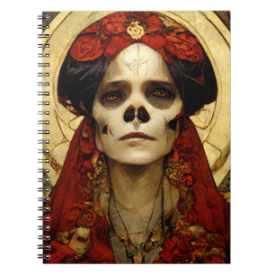 Caderno Espiral Dark Fantasy Gothic Skull Mulher 3