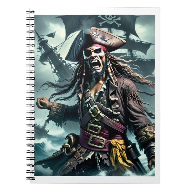 Caderno Espiral dark fantasy style scene of a pirate (Frente)
