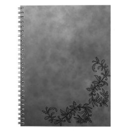 Caderno Espiral Dark Grey & Black Accent Notebook Chic Minimalist