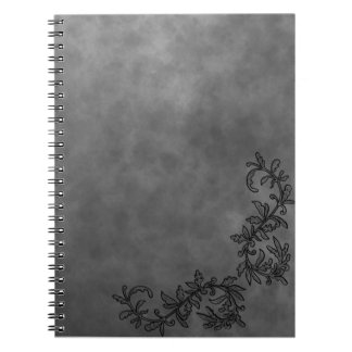 Caderno Espiral Dark Grey & Black Accent Notebook Chic Minimalist