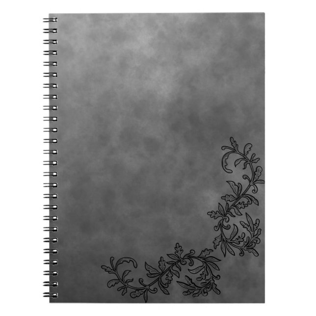 Caderno Espiral Dark Grey & Black Accent Notebook Chic Minimalist (Frente)