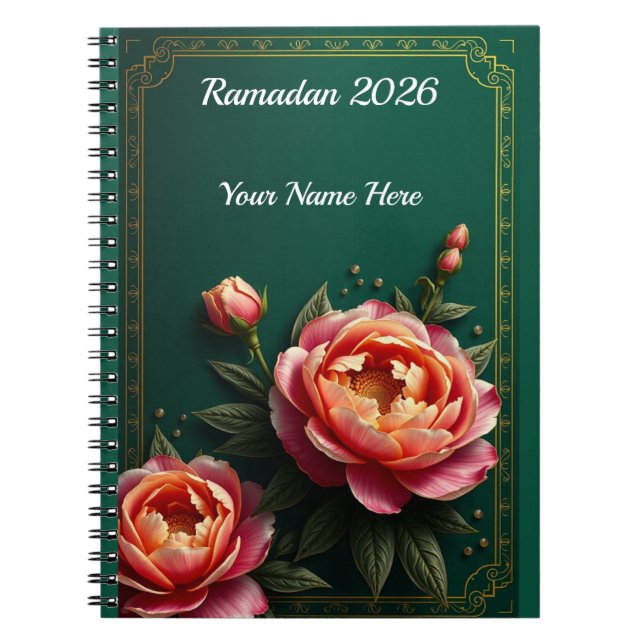 Caderno Espiral Dark Moody Floral Islamic (Frente)