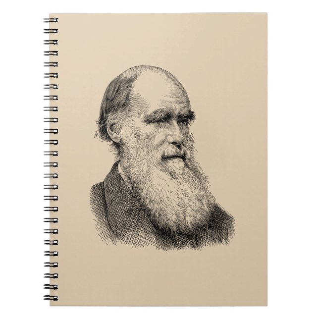Caderno Espiral Darwin Retrait Evolution/ Charles Darwin (Frente)