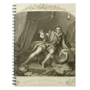 Caderno Espiral David Garrick (1717-79) como Richard III, ato V