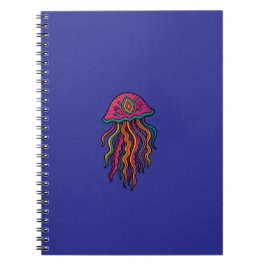 Caderno Espiral de Água-viva Psicodélico
