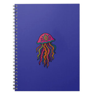 Caderno Espiral de Água-viva Psicodélico