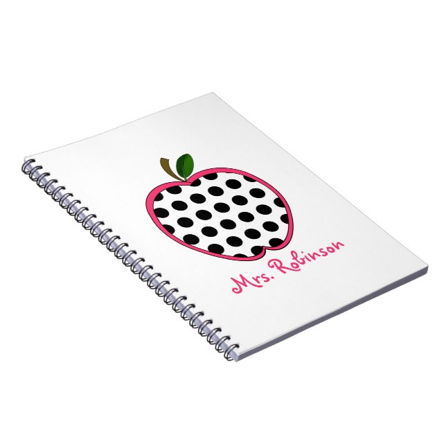 Caderno espiral de Apple das bolinhas para (Lado Direito)