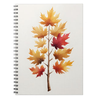 Caderno Espiral de Aquarela de Árvore de Bordo Out