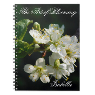 Caderno Espiral de Arte Flor de Ameixa Branca Orig