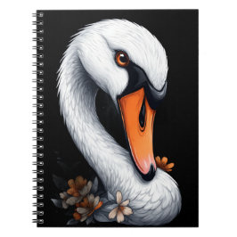 Caderno Espiral de Arte Floral "Cisne Gracioso"