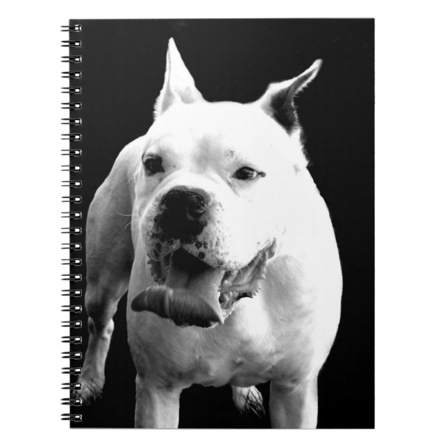 caderno espiral de cães do White Boxer (Frente)