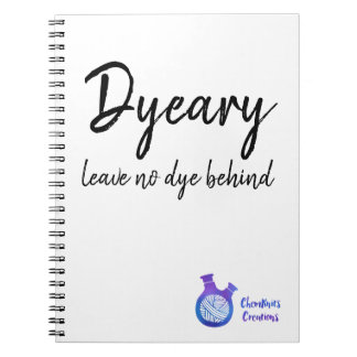 Caderno espiral de ChemKnits "Dyeary" com logotipo