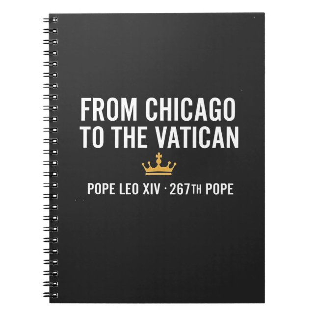 Caderno Espiral De Chicago Ao Papa Vaticano Leo 267º (Frente)
