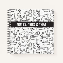 Caderno espiral de Doodle Dogs