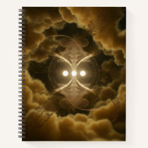 Caderno Espiral de Energia Dourada Abstrata