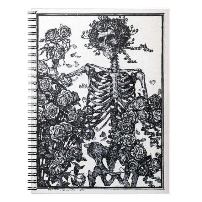 Caderno espiral de esqueleto do vintage (Frente)