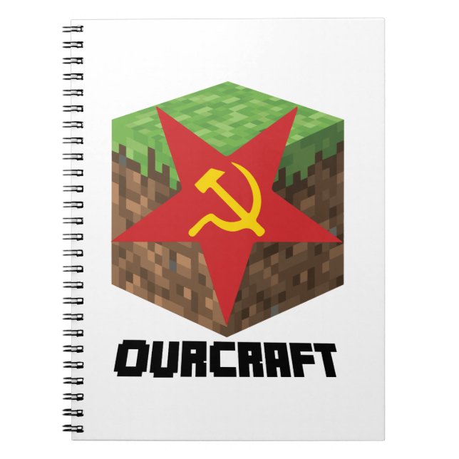 Caderno Espiral De esquerdas engraçado de Ourcraft do jogo (Frente)