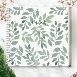 Caderno Espiral de Folha Verde Personalizado