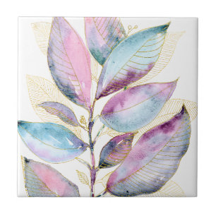 Caderno Espiral de Folhas Botânicas em Aquarela Pa