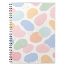 Caderno Espiral de Formas Abstratas Pastel Estétic