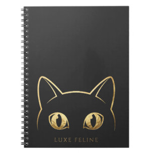 Caderno Espiral de Foto Customizado Gato Dourado E