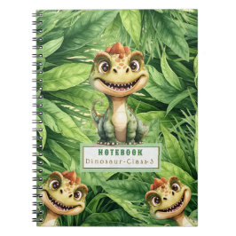 Caderno Espiral de Foto de Dinossauro com Nome Per