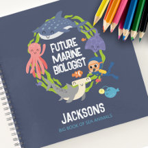 Caderno Espiral de Fotos de Futuro Biólogo Marinho