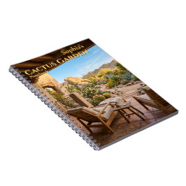 Caderno Espiral de Jardim de Cacto Personalizado