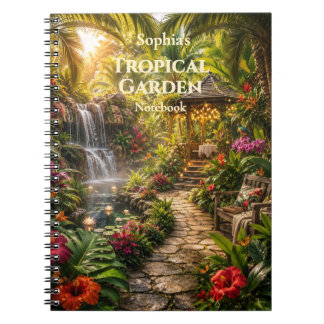 Caderno Espiral de Jardim Tropical Personalizado
