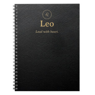 Caderno Espiral de Leão - Aparência de Couro Sinté
