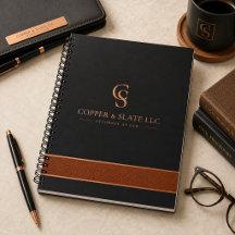 Caderno Espiral de Luxo em Cobre e Slate para Advo