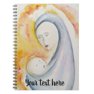 Caderno espiral de Madonna e da criança